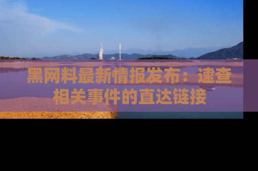 黑网料最新情报发布：速查相关事件的直达链接