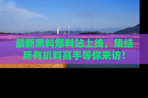 最新黑料爆料站上线,集结所有扒料高手等你来访!